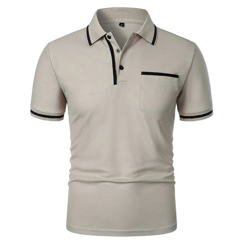New Men's Short Sleeve Polo Shirts Solid Color Casual T-shirt