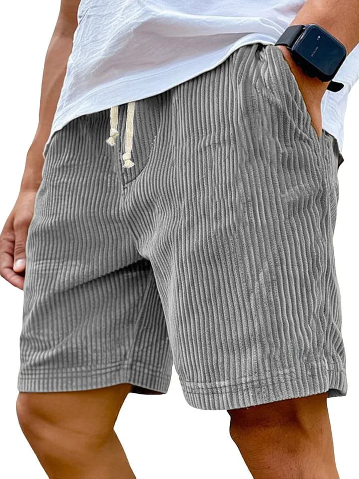 Men's Retro Corduroy Casual Shorts Men Fashion Solid Sweatpants