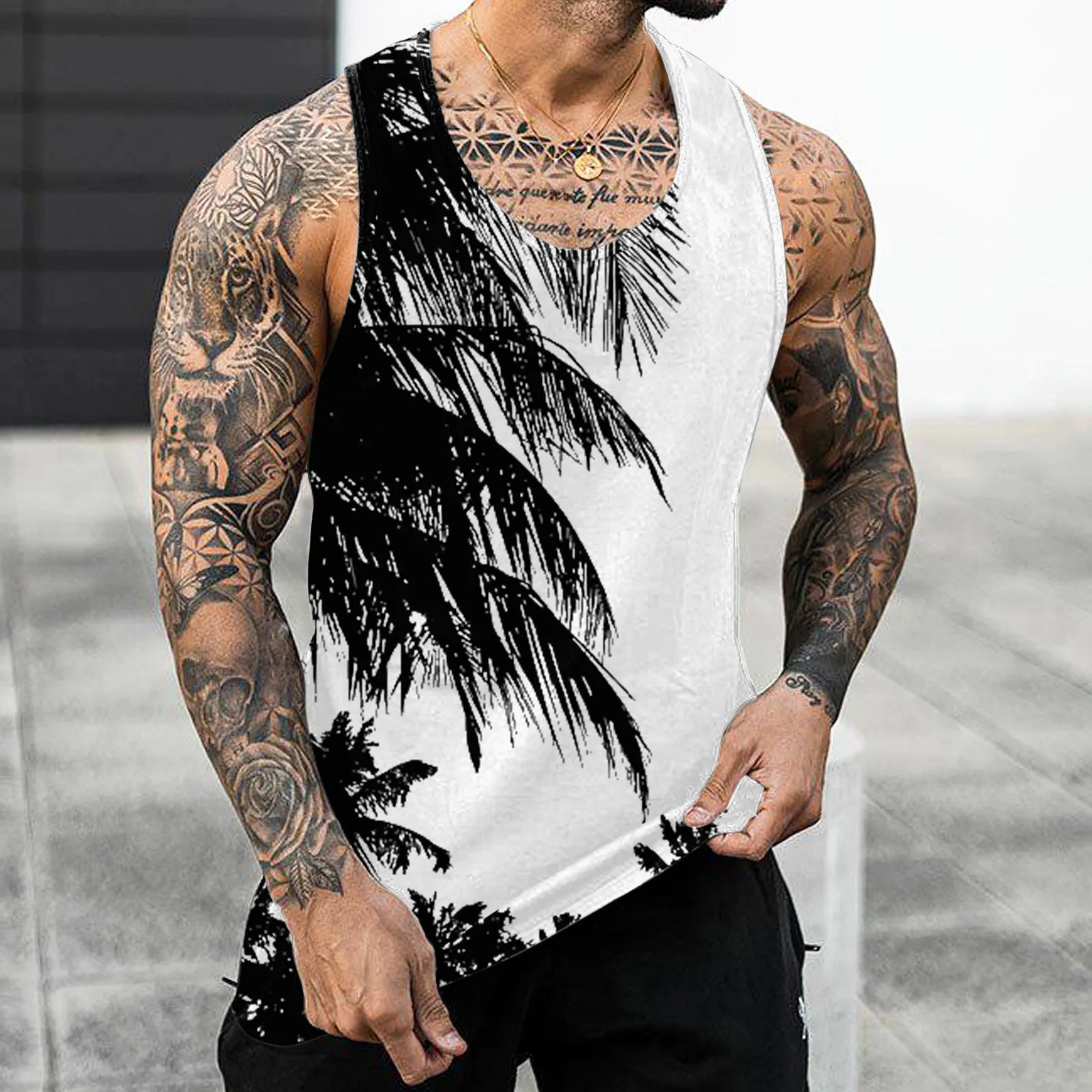 Hawaiian Fashion Men's Sleeveless Tank Top