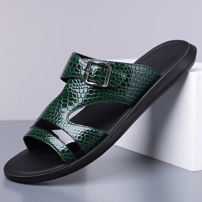 Plus Size 38-48 Hot-selling Men Slippers Sole Open Toe Beach Slides All-match Man Flip Flops Versatile Half Flats Sandals Slides