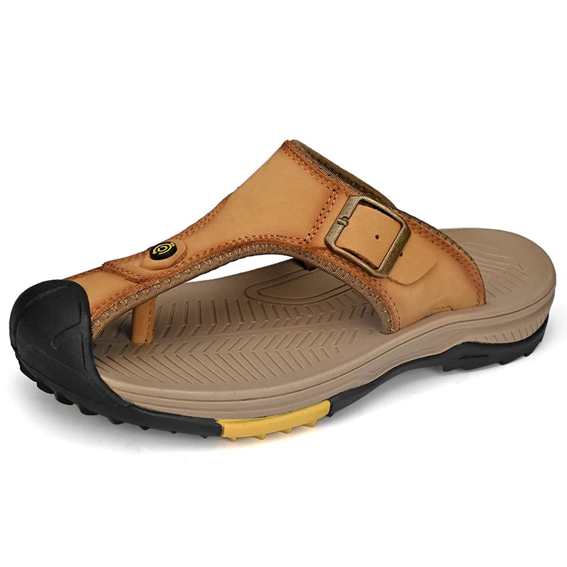 Leisure Walk Summer Slippers for Men Soft Sole Slides Outdoor Male Flip Flops All-match Casual Sandals Travel Wading Aqua Shoes