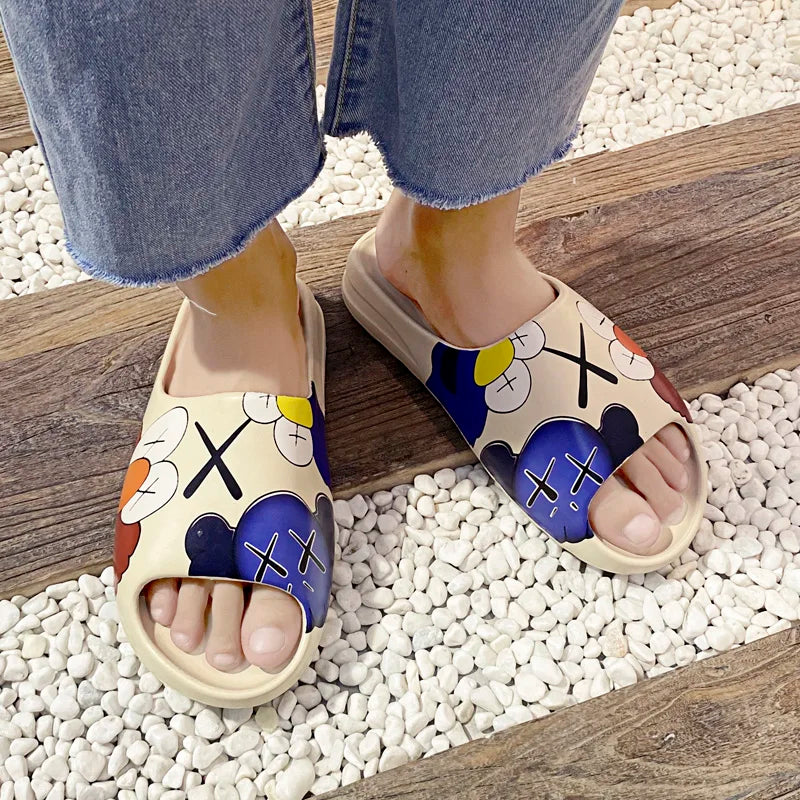 Unisex House Shoes Non-Slip thick Soft Platform Slide Sandals for Women/Men Indoor Outdoor Shower Bathroom Slipper