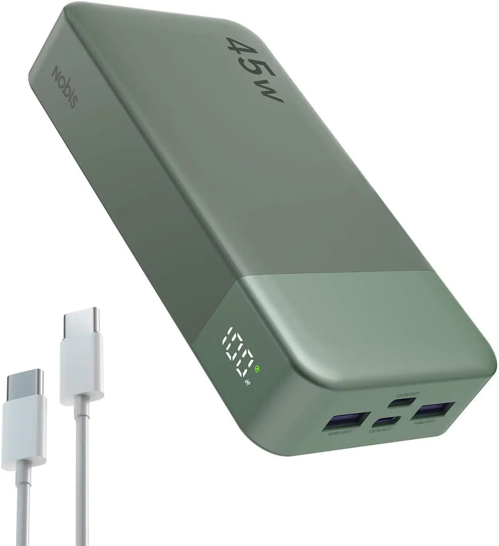 NOBIS 20000mah Power Bank 45W Fast Charging Portable Charger External Battery Pack with LED Display for iPhone Android Laptop