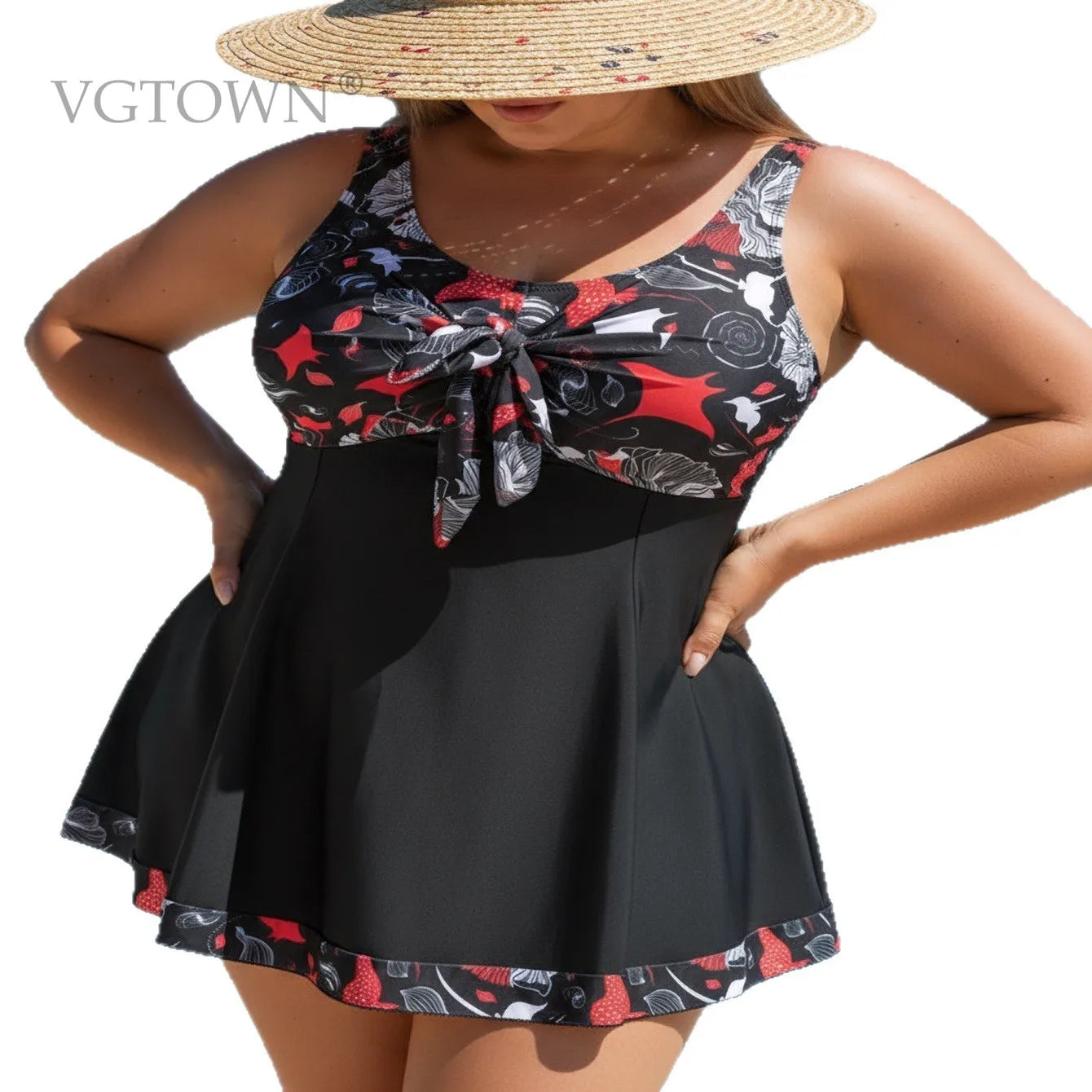 2 Piece Floral Large Plus Size Swimsuit