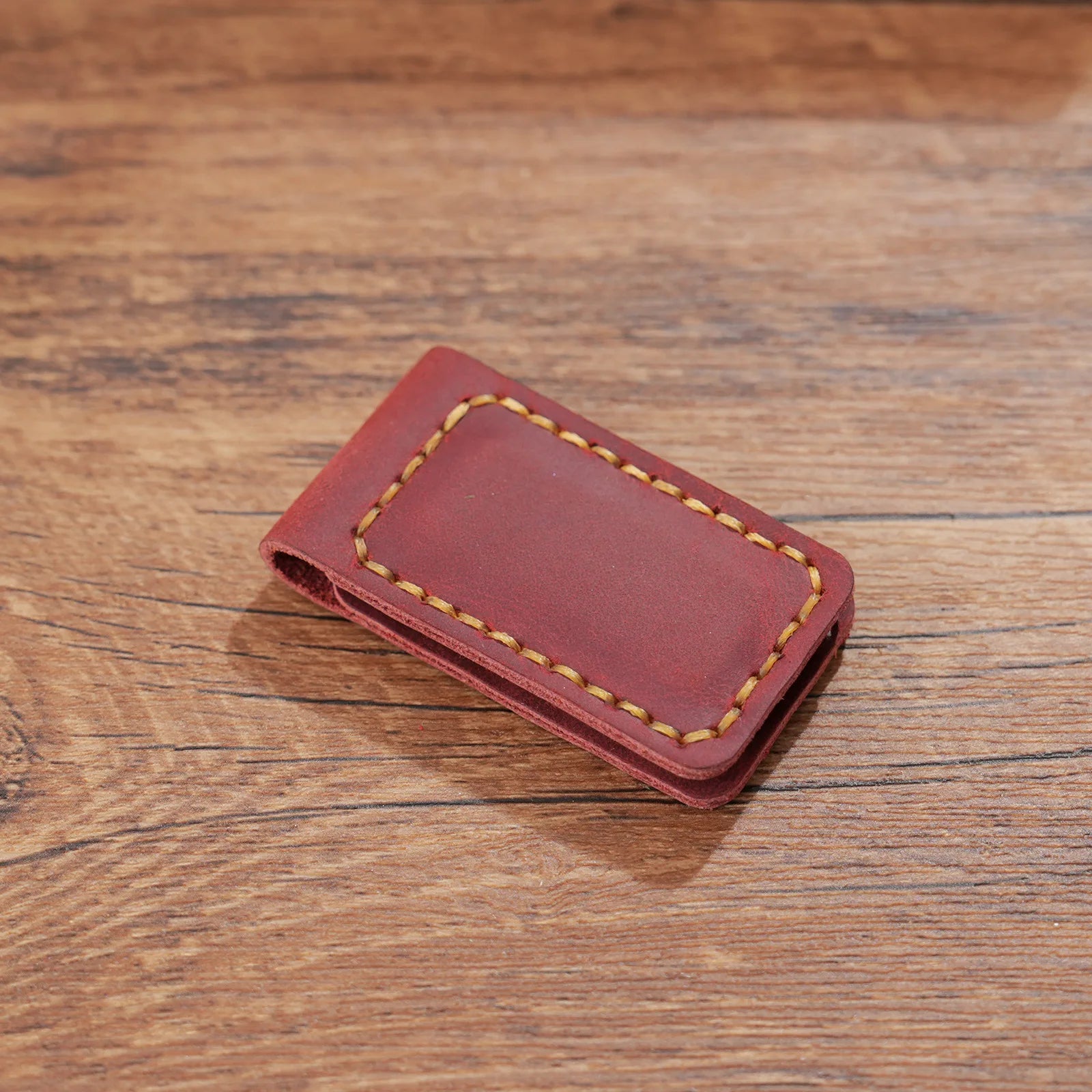 Genuine Leather Money Clips Mini Wallets for Men Slim Front Pocket Magnetic Banknote Clip Minimalist Retro Men's Small Purses