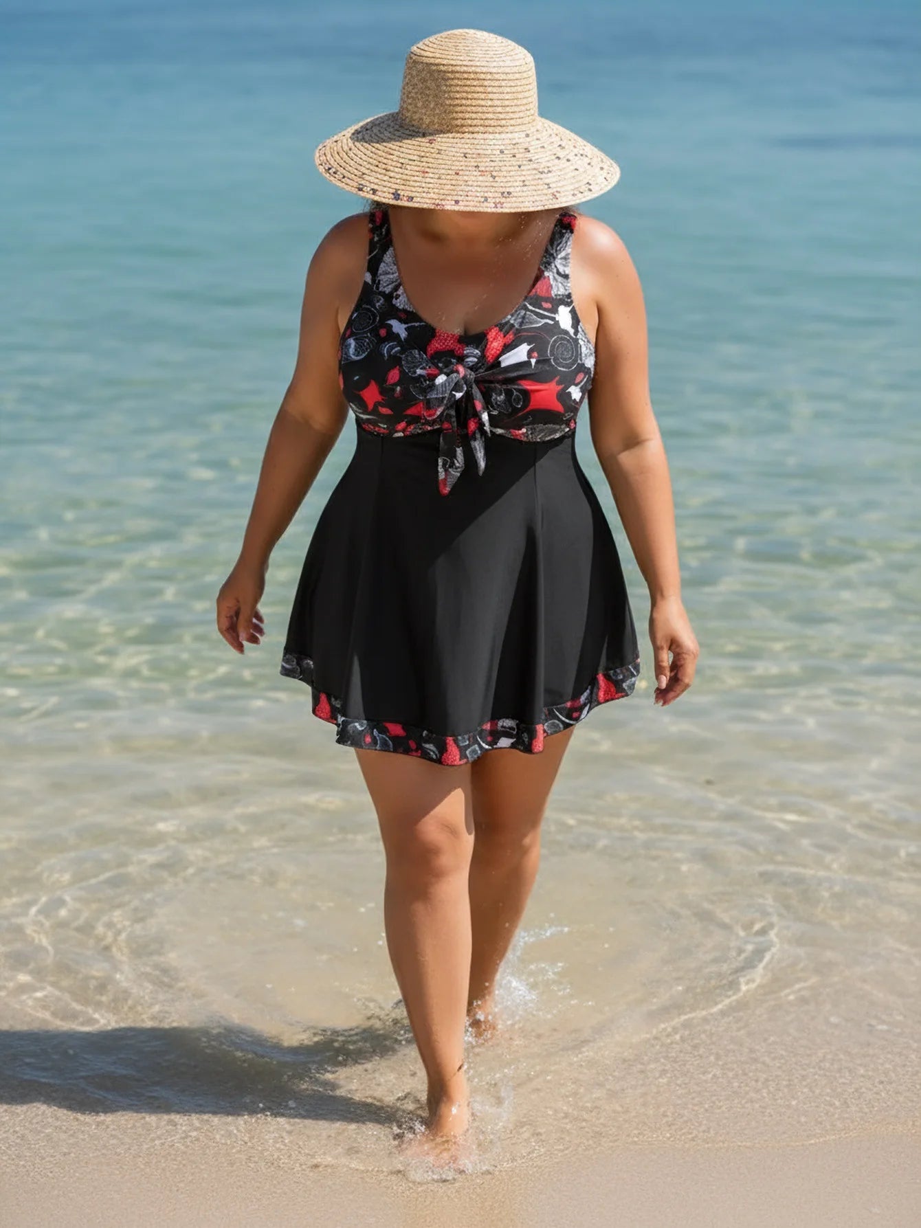2 Piece Floral Large Plus Size Swimsuit