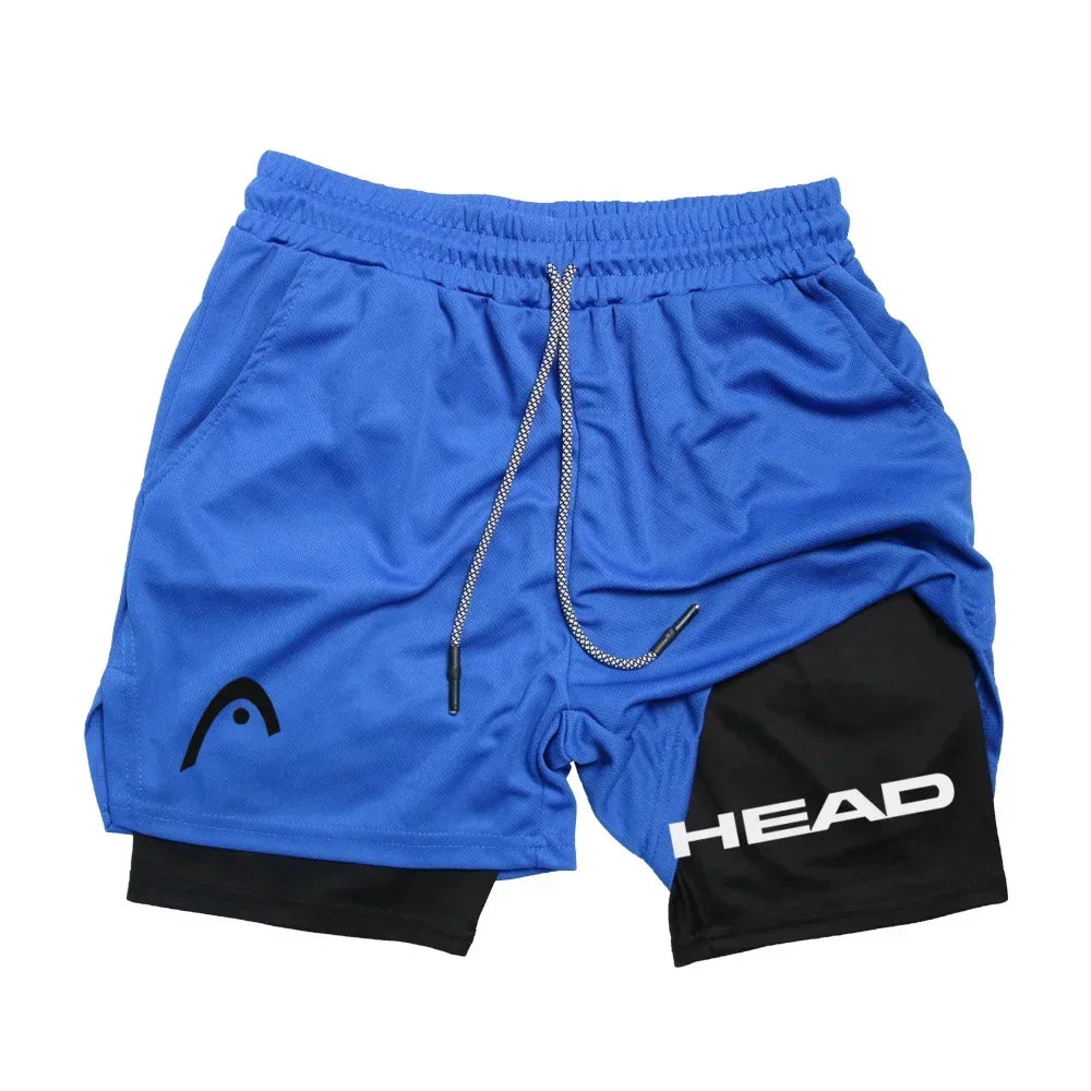 Anime Running Shorts Men's Double Layer, 2 in 1