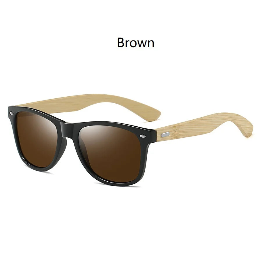 Fashion Bamboo Wood Vintage Square Sunglasses Men/Women Luxury Brand Designer Sun Glasses Wooden Driving Fishing UV400 Eyewear