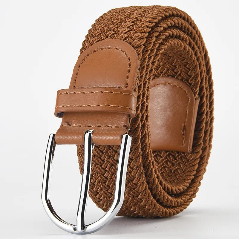 Luxury Woven Stretch Casual Alloy Buckle Needle Elastic Canvas 105cm Unisex