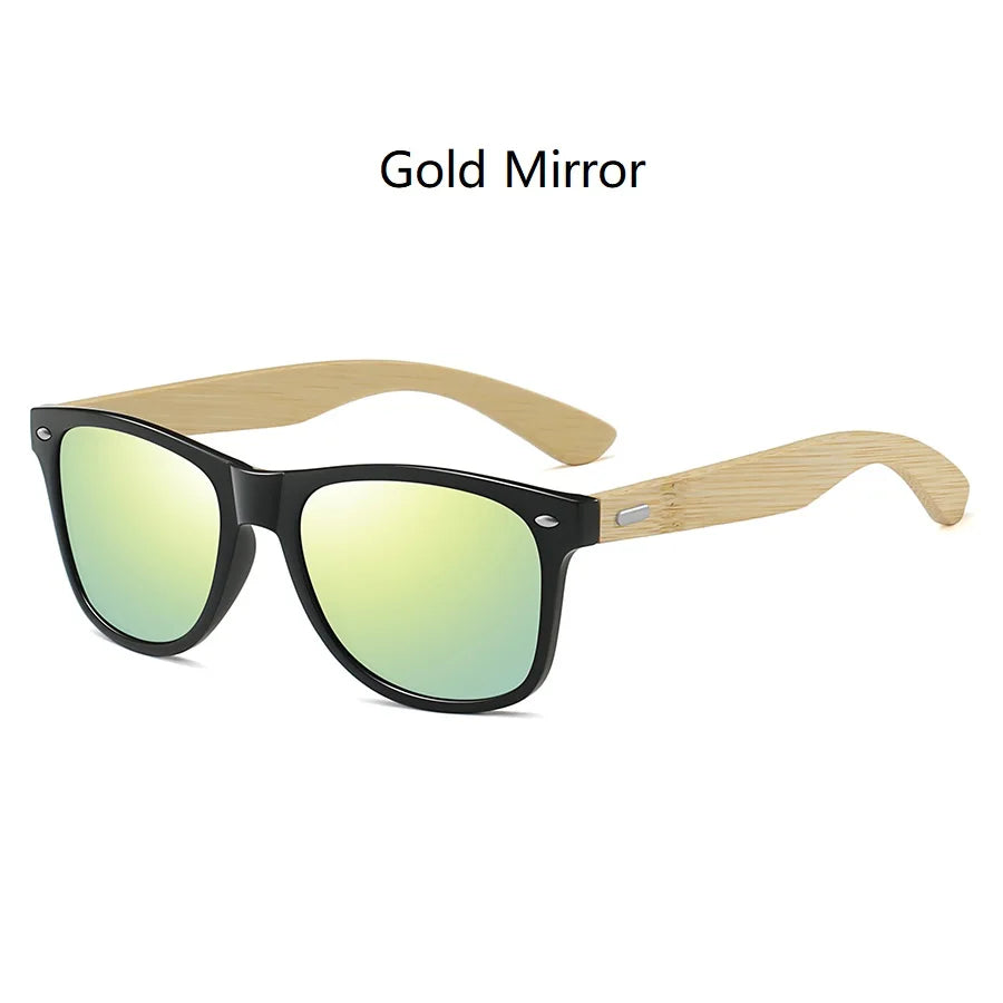 Fashion Bamboo Wood Vintage Square Sunglasses Men/Women Luxury Brand Designer Sun Glasses Wooden Driving Fishing UV400 Eyewear