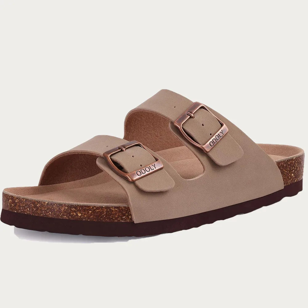 Litfun Retro Cork Clogs Slippers For Men Fashion Men Mules Shoe with Arch Support Unisex Classic Beach Shoes Men's Suede Sandals