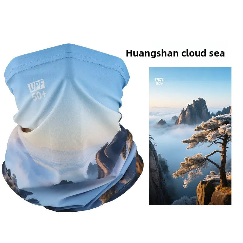 Sun protection face mask, cycling sun protection neck gaiter, unisex fishing ice silk magic headscarf, summer thin neck scarf