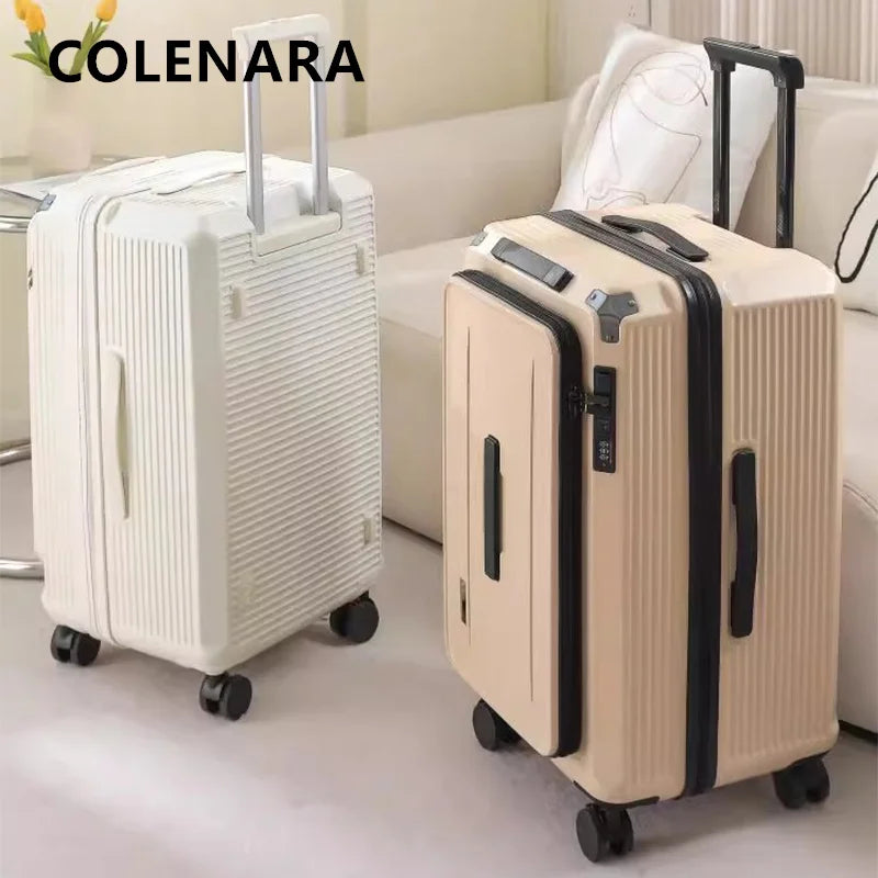 COLENARA 20"24"26"28 Inch Large Capacity Trolley Case Luggage Women's ABS+PC Boarding Box Student Carry-on Travel Suitcase