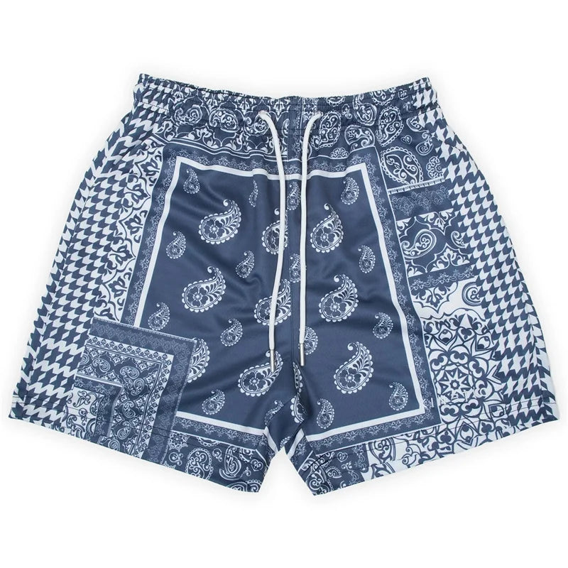 Bohemian shorts, the same for men and women, beach shorts, swimming trunks