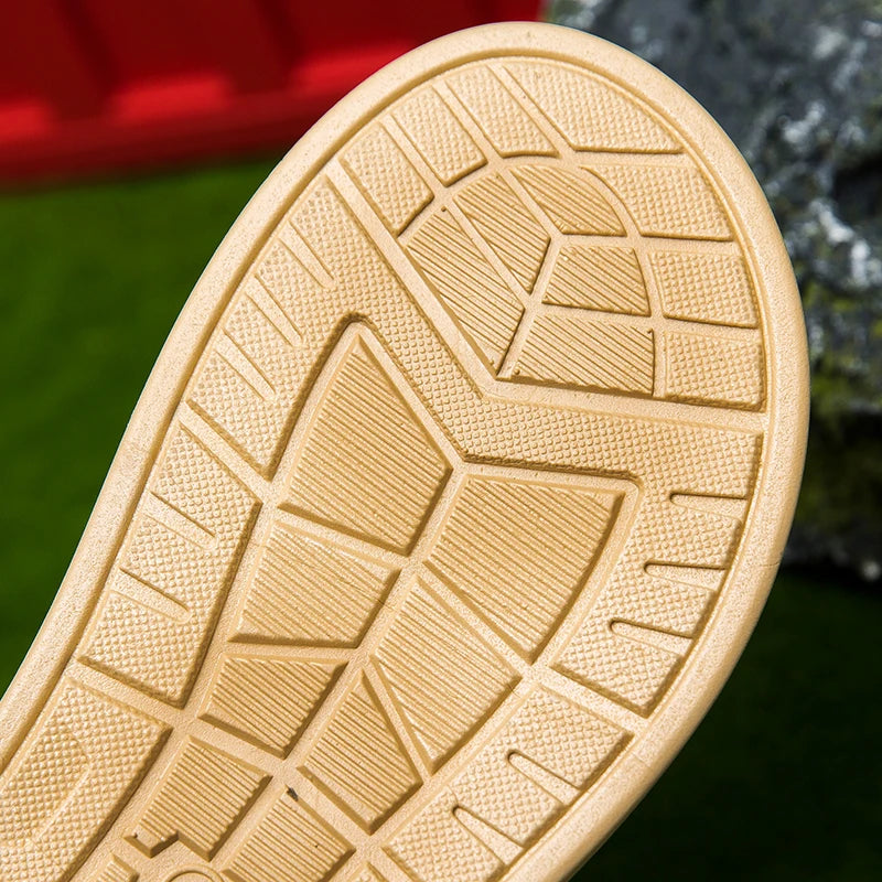 Summer trend contrasting flip flops for men wearing non-slip soft bottom braided beach sandy rubs