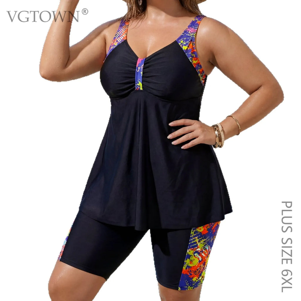 2 Piece High Waist Plus Size Swimsuit