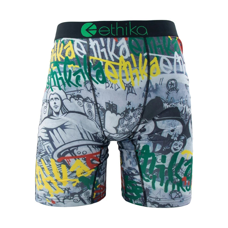 ETHIKA 1Pcs Men Underwear Boxers Breathable Mesh Crotch Mens Panties Plus Size S-3XL Summer Man Underpants Men's Boxers Briefs