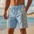 Men's Ethnic Printed Knee Length Shorts Drawstring Waist Daily Beach Vacation