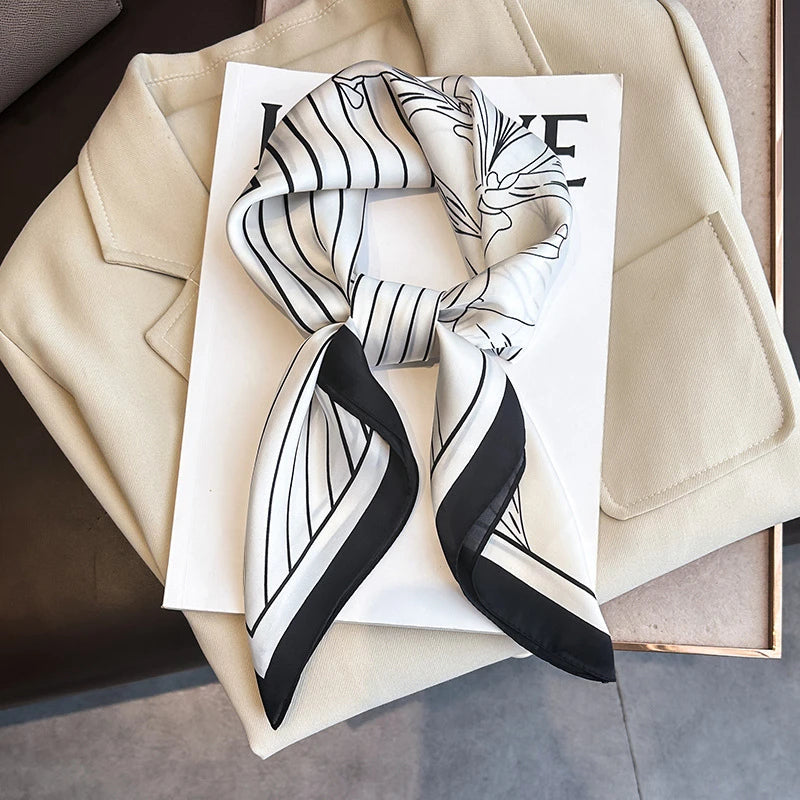 Spring/Summer Soft Satin Imitation Silk Neck Scarf