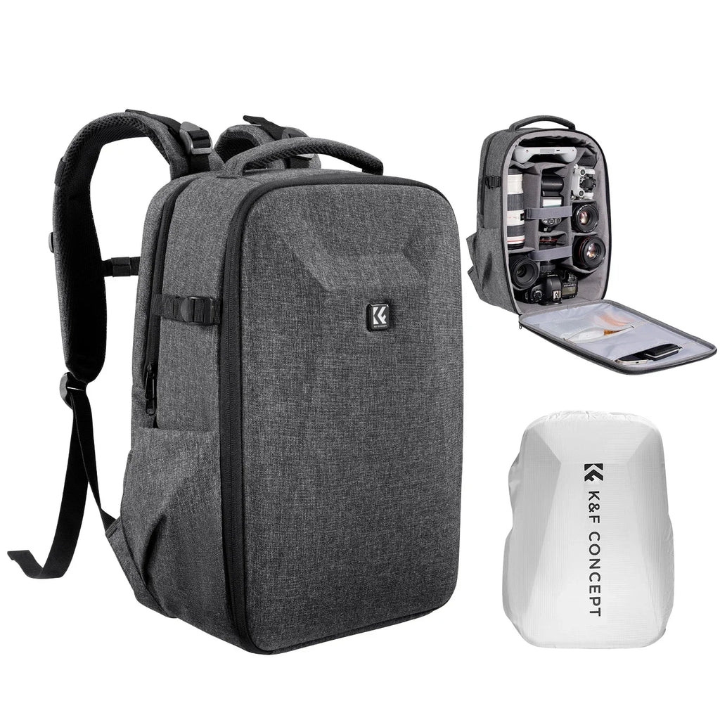 K&F CONCEPT 22L Camera Bag Large Capacity Travel Photography Backpack Waterproof Men's backpack Bag DSLR/SLR Camera Rain Cover