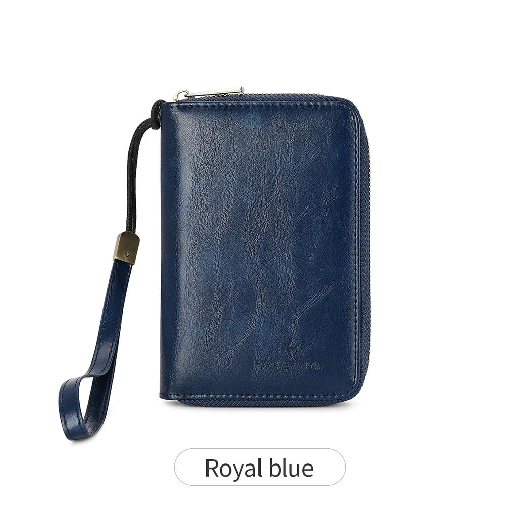 RFID shielded passport wallet PU leather zipper travel credit card bag ID card window multifunctional storage file ticket bag