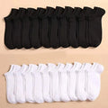 10 Pairs Unisex Casual Plain Color Boat Socks Thin Breathable & Comfy