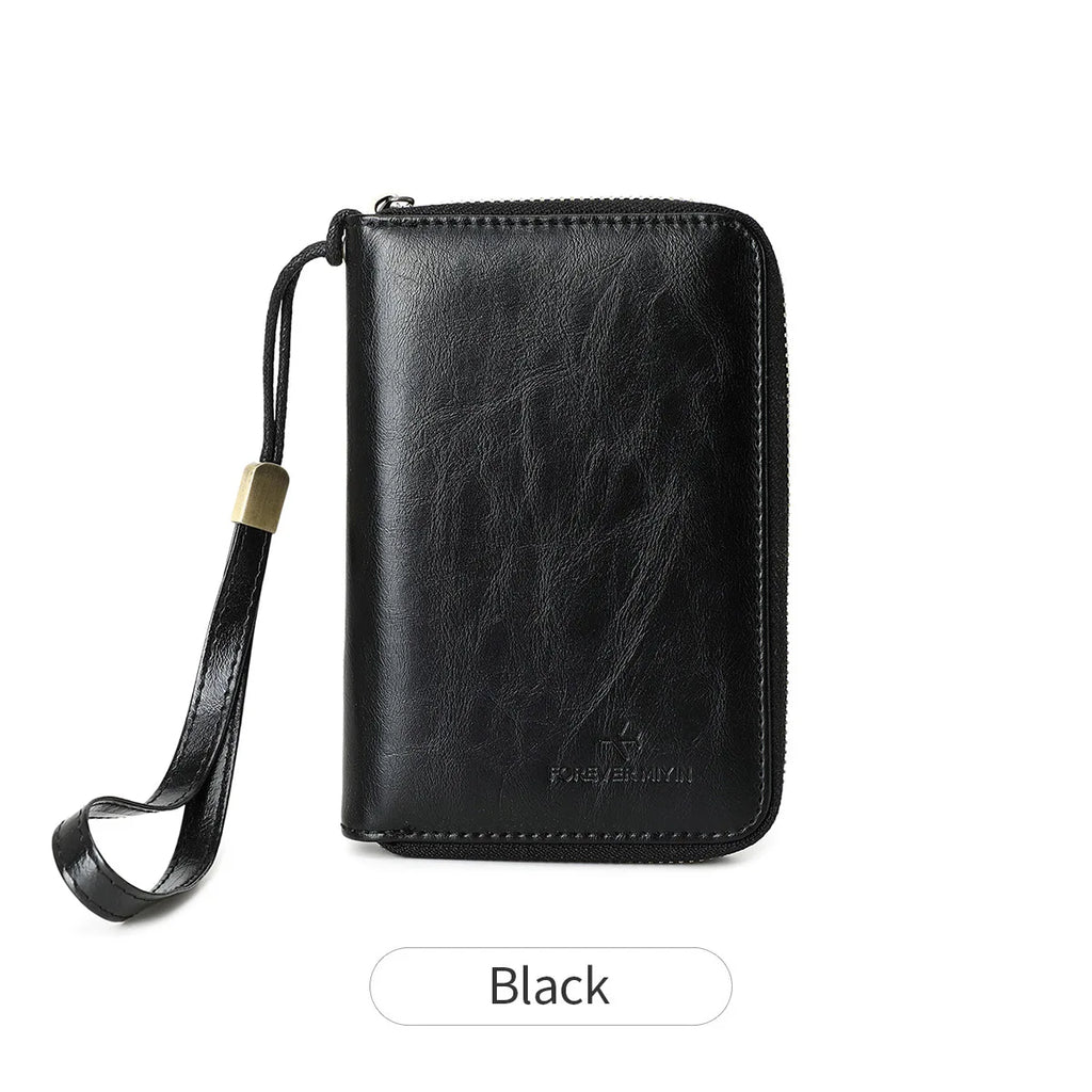 RFID shielded passport wallet PU leather zipper travel credit card bag ID card window multifunctional storage file ticket bag