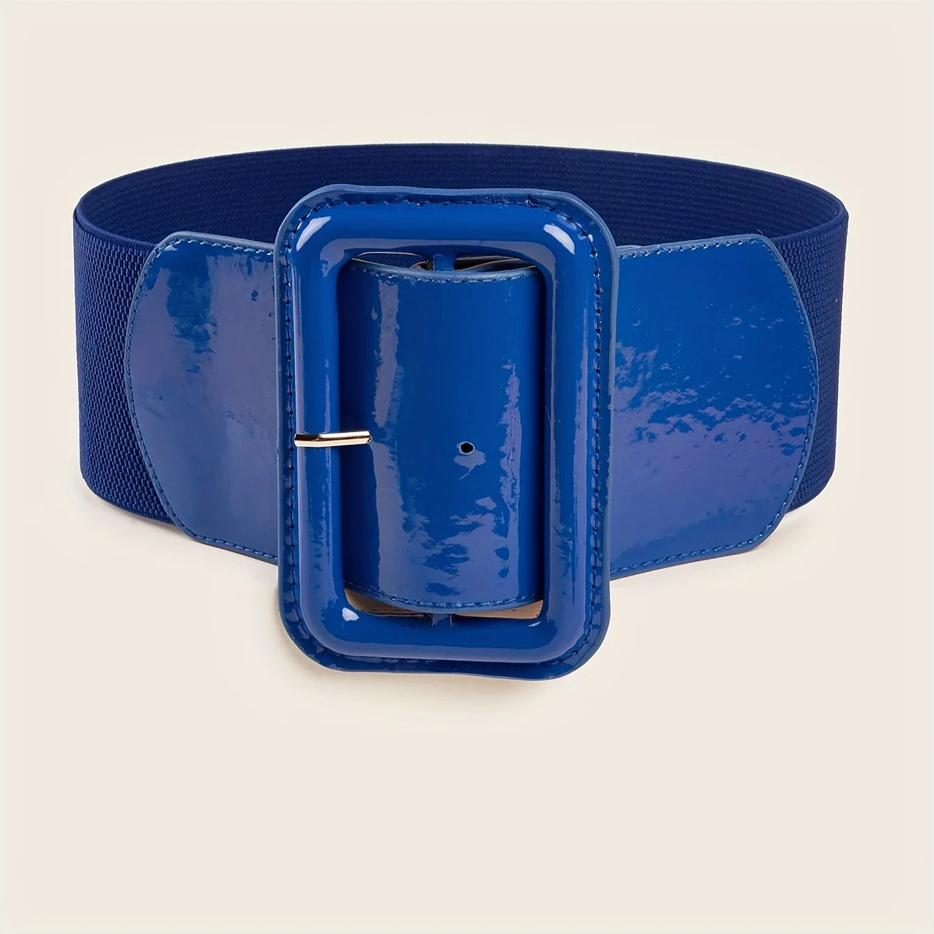 Rectangle Pin Buckle Wide Belt Women's Vintage Versatile Elastic Waistband Casual Daily Dress Coat Decoration Girdle