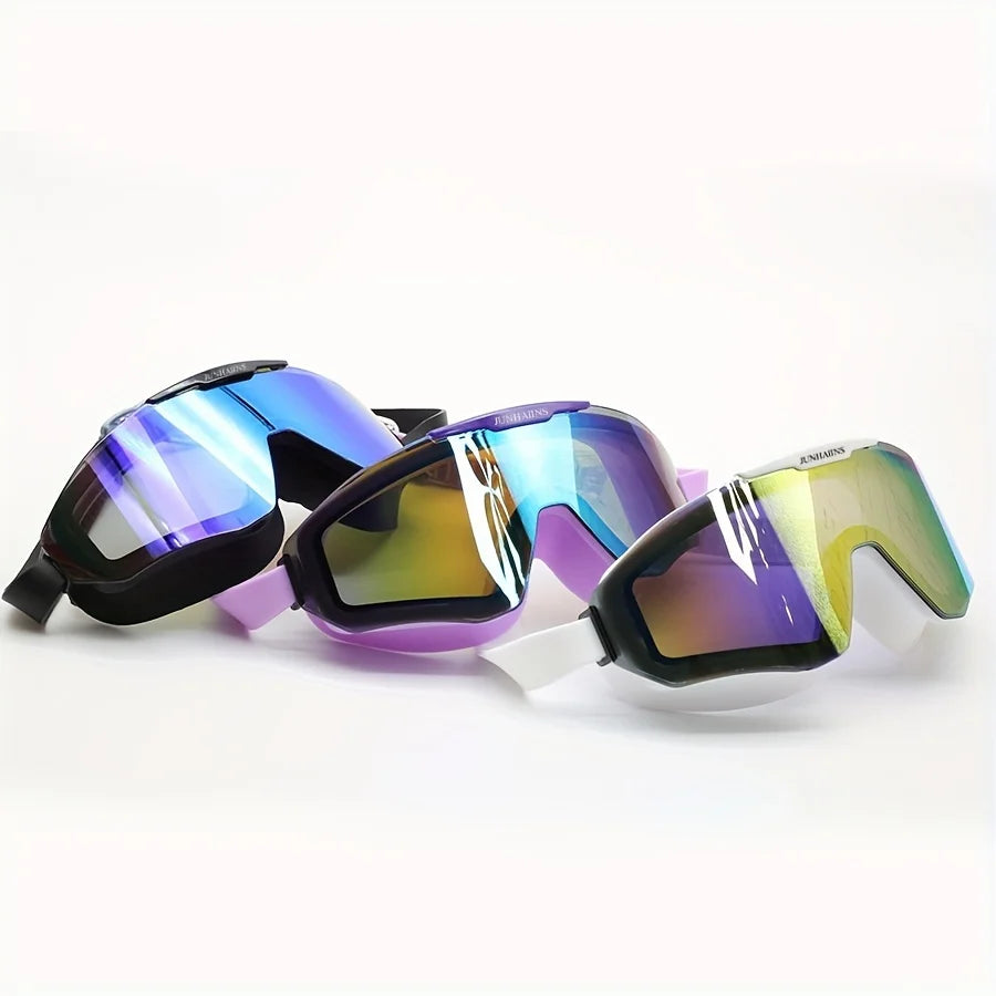New Electroplated HD Swimming Goggles Large Frame Water Glasses For Adults Silicone Strap PC Buceo Spearfishing Accessories