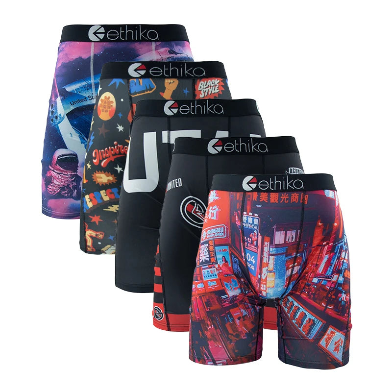 5pcs ETHIKA Men Underwear Breathable Underpants Boxer brief