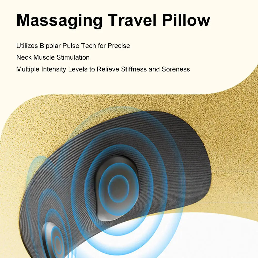 Portable Inflatable U-Shaped Neck Pillow Massage Pillows Travel Camping Lunch Break Office Nap Neck Support
