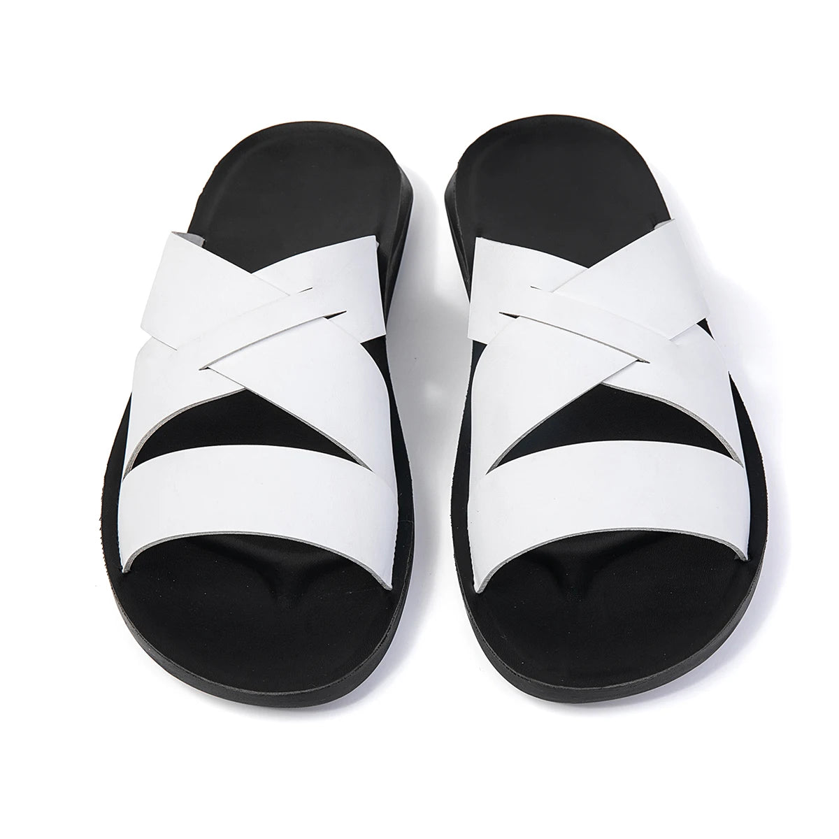 Quick Dry Mens Sandals Summer Outdoor Slippers Open-toe Beach Sandals Vacation Pool Half Drag Male Slides New Non-Slip Sandaly