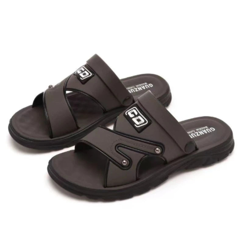 Men's Sandals Anti Slip Beach Shoes, Summer Versatile Anti Odor Dual Purpose Men's Fashion Waterproof Cool Slippers