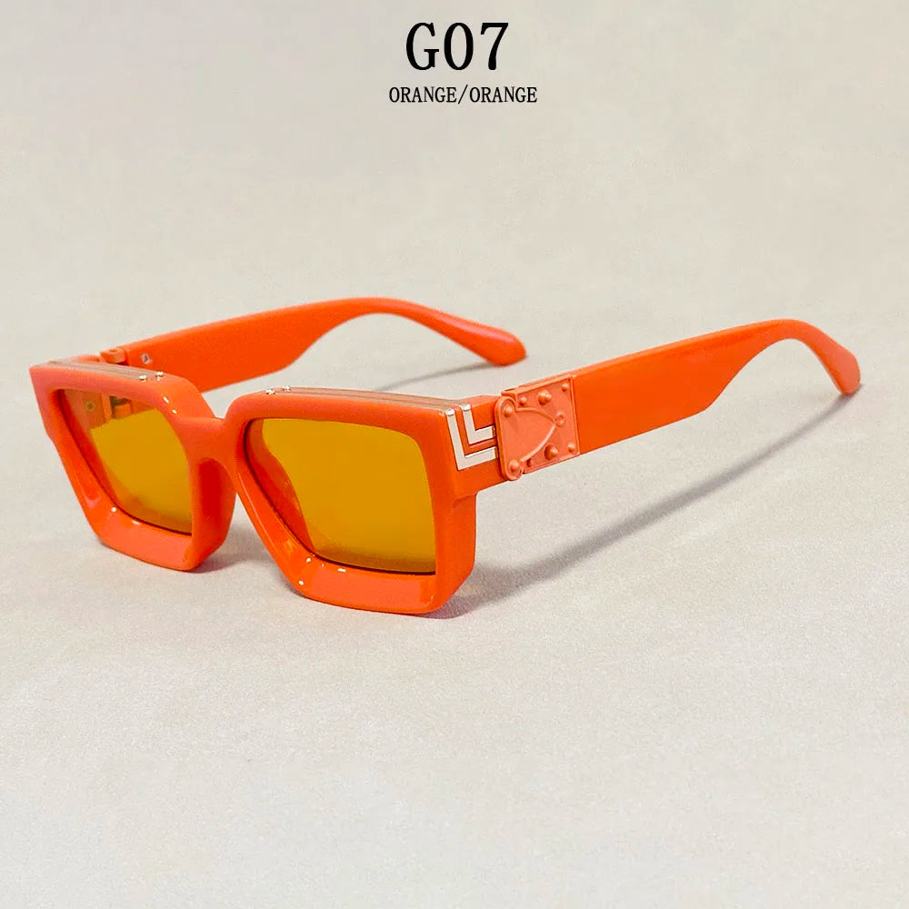 Senior Square Sunglass Men/Women Vintage Millionaire Sunglasses Women Silver Retro Fashion Glasses