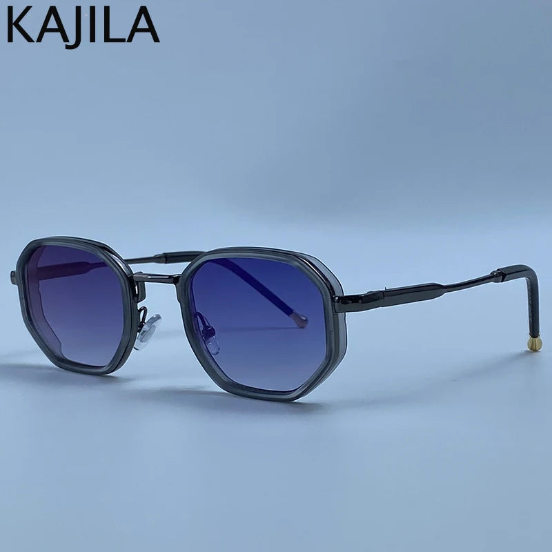 Vintage Square Punk Sunglasses Men 2026 Luxury Designer Retro Steampunk Octagon Metal Frame Sun Glasses for Male Driving Shades