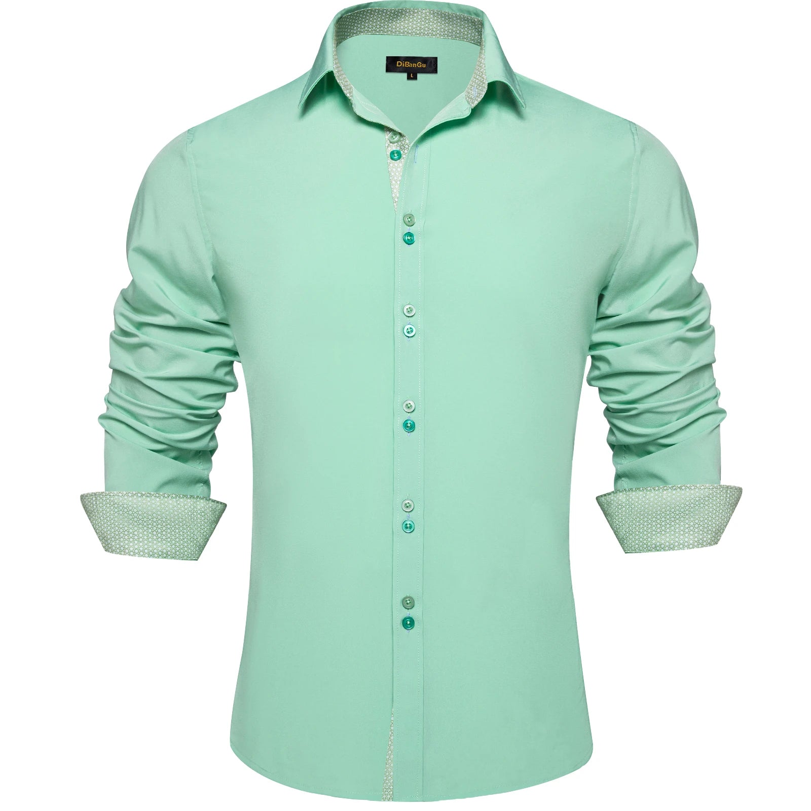 Men's Polyester Cotton Shirts Long Sleeve Paisley Patchwork Social Casual Dress Shirt