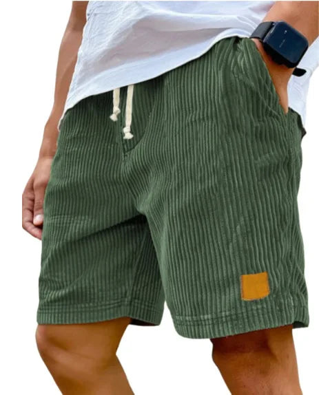 Men's Retro Corduroy Casual Shorts Men Fashion Solid Sweatpants