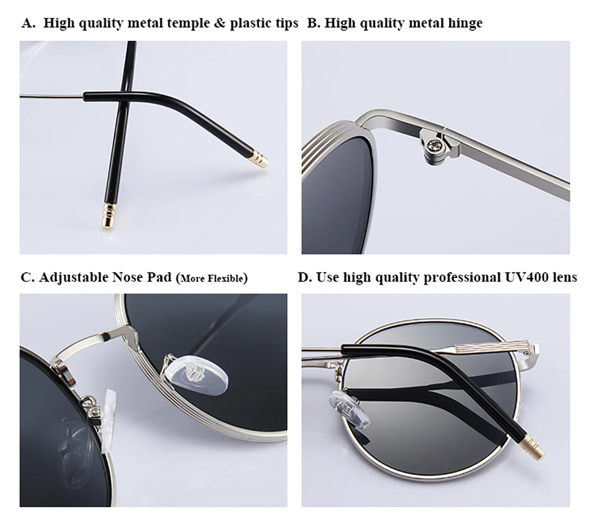 Luxury Oversized Sunglasses Metal Round Glasses UV400 Womens Vacation Style Sunglasses Daily Outfit Summer Travel Sunglasses