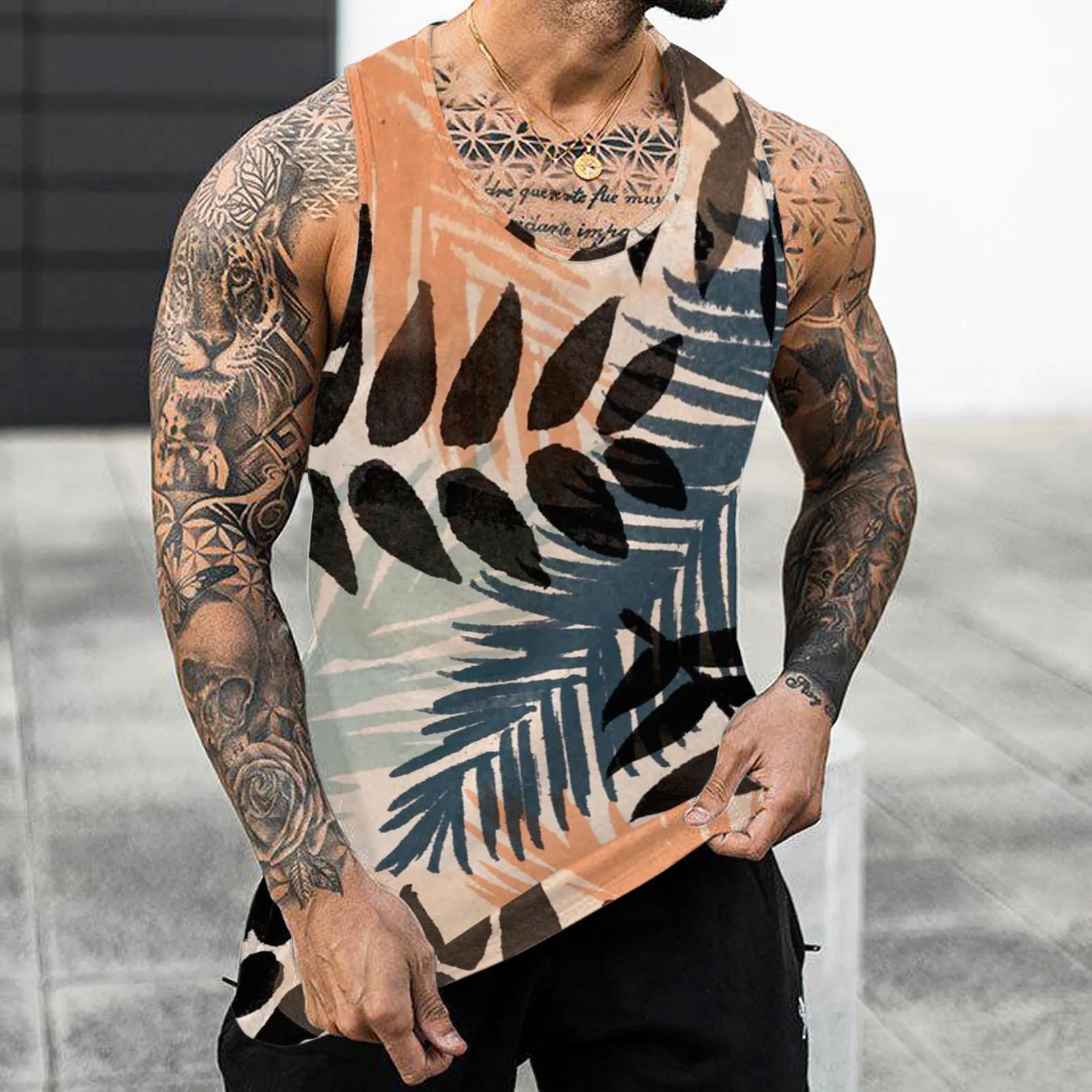 Hawaiian Fashion Men's Sleeveless Tank Top