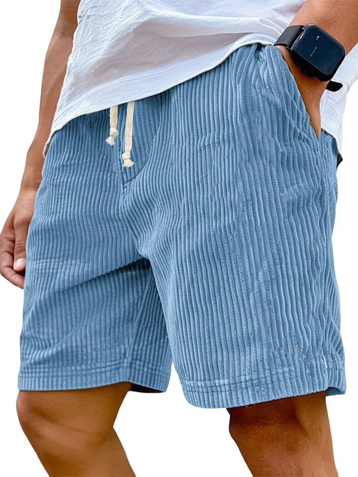 Men's Retro Corduroy Casual Shorts Men Fashion Solid Sweatpants