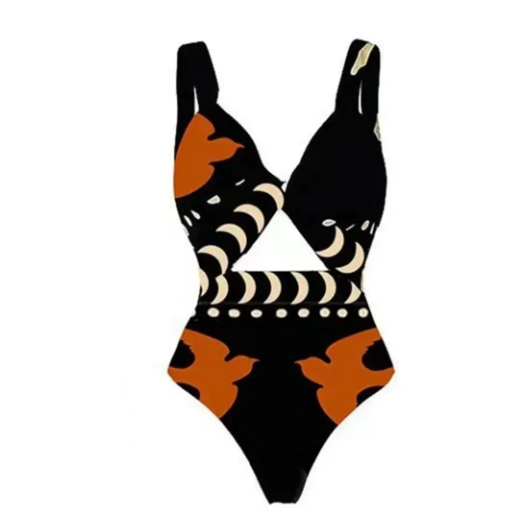 Sexy Bird Print Mesh High Waist Bikini 3 Pieces Sets Women Fashion Hollow Out One Pieces Swimwear 2026 New Beach Sarong Monokini