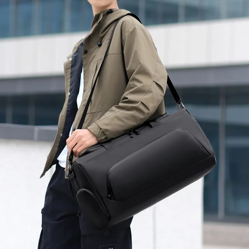 Sports Gym Bag, Large Capacity Handbag,Portable Travel Duffel Bag, Multi-compartment with Shoes Storage,Perfect for Vacation,Gym