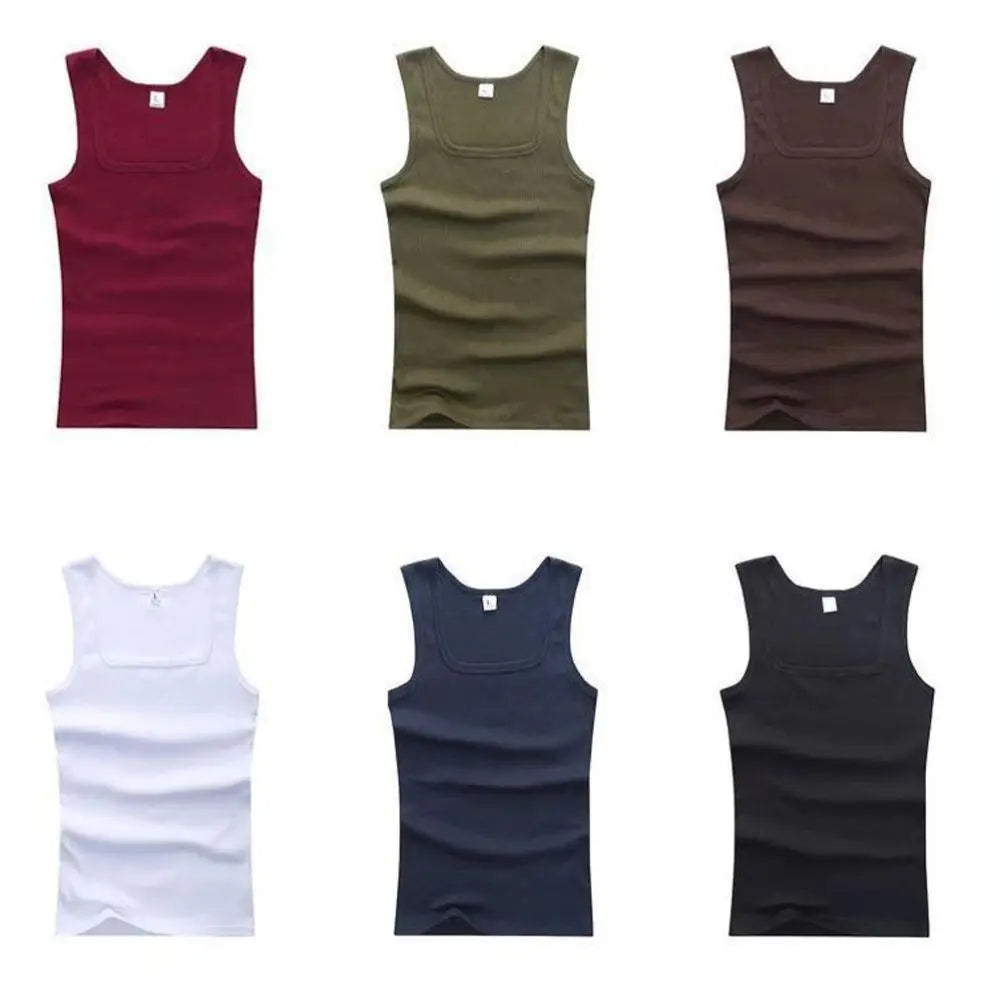 3pcs/lot Cotton Mens Tank Tops Sleeveless Solid Muscle Vest Undershirts