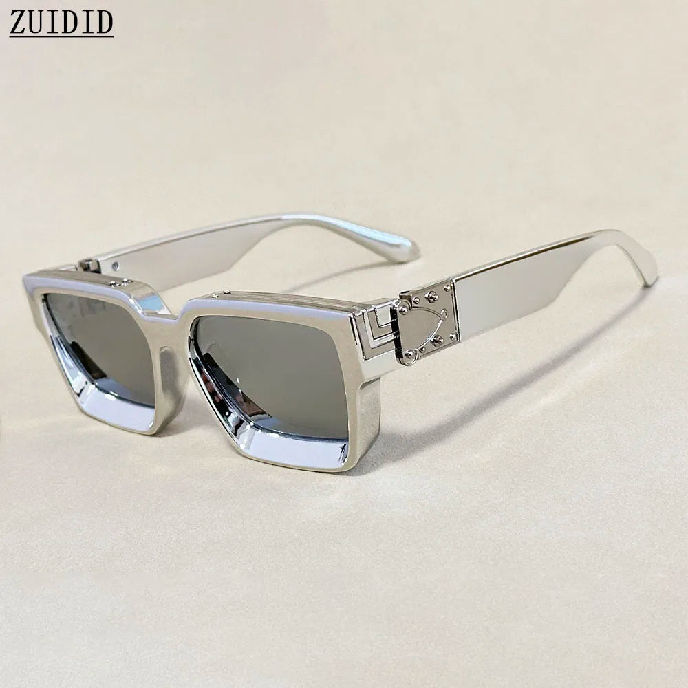 Senior Square Sunglass Men/Women Vintage Millionaire Sunglasses Women Silver Retro Fashion Glasses