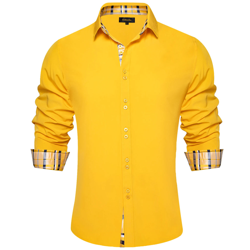 Men's Polyester Cotton Shirts Long Sleeve Paisley Patchwork Social Casual Dress Shirt