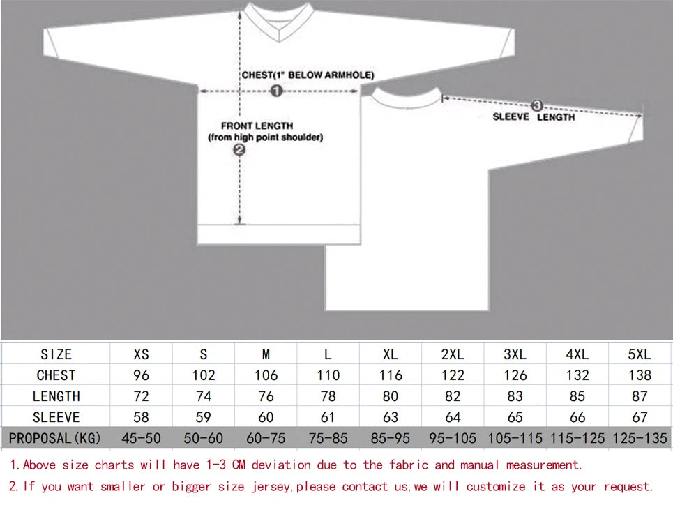 Men's Long Sleeve Motocross Cycling Jerseys Downhill Mountain Bike MTB Shirts Offroad