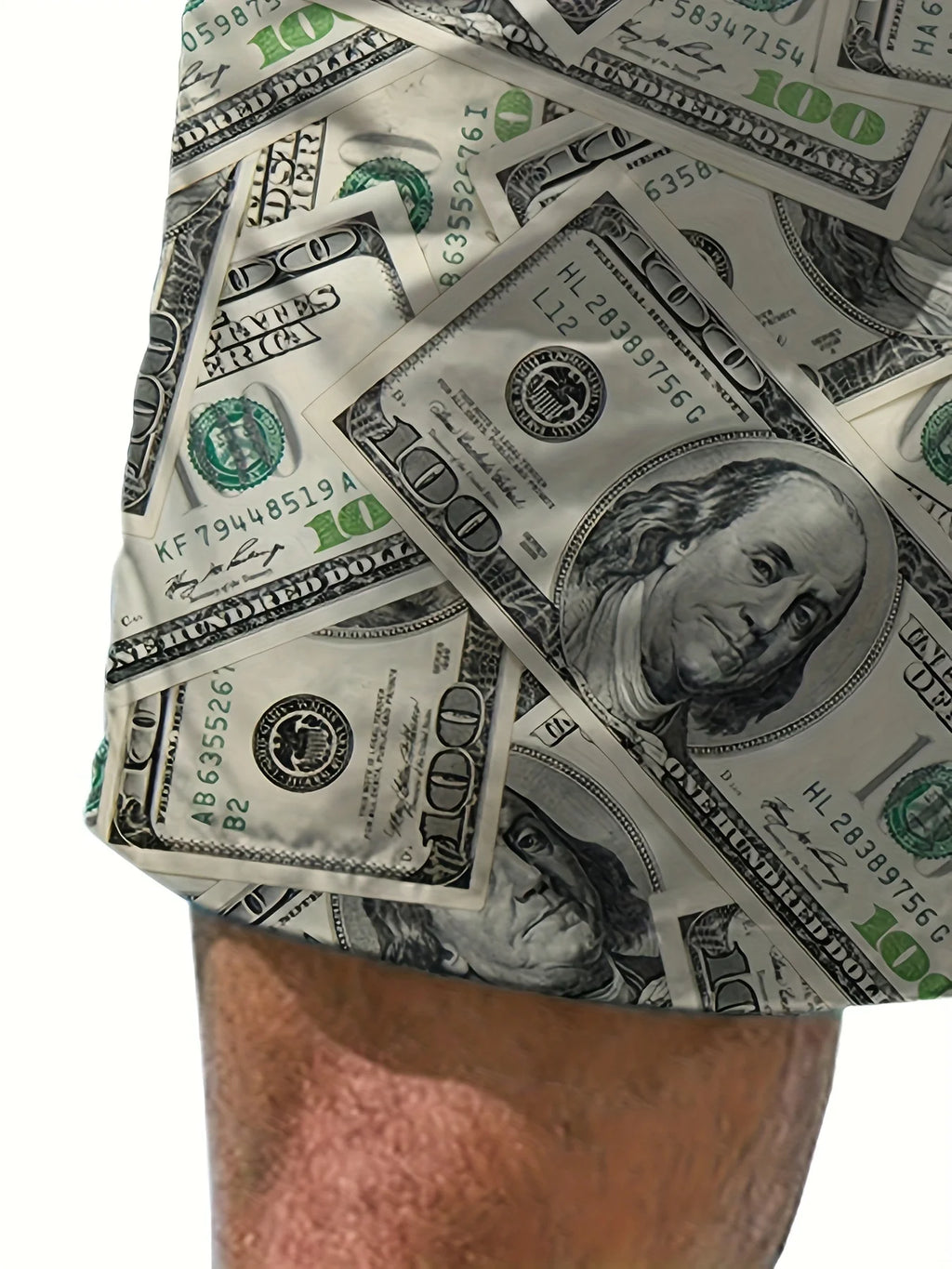 Money 3D Print Sports Quick Dry Breathable Men Shorts Beach Casual Fun Outdoor