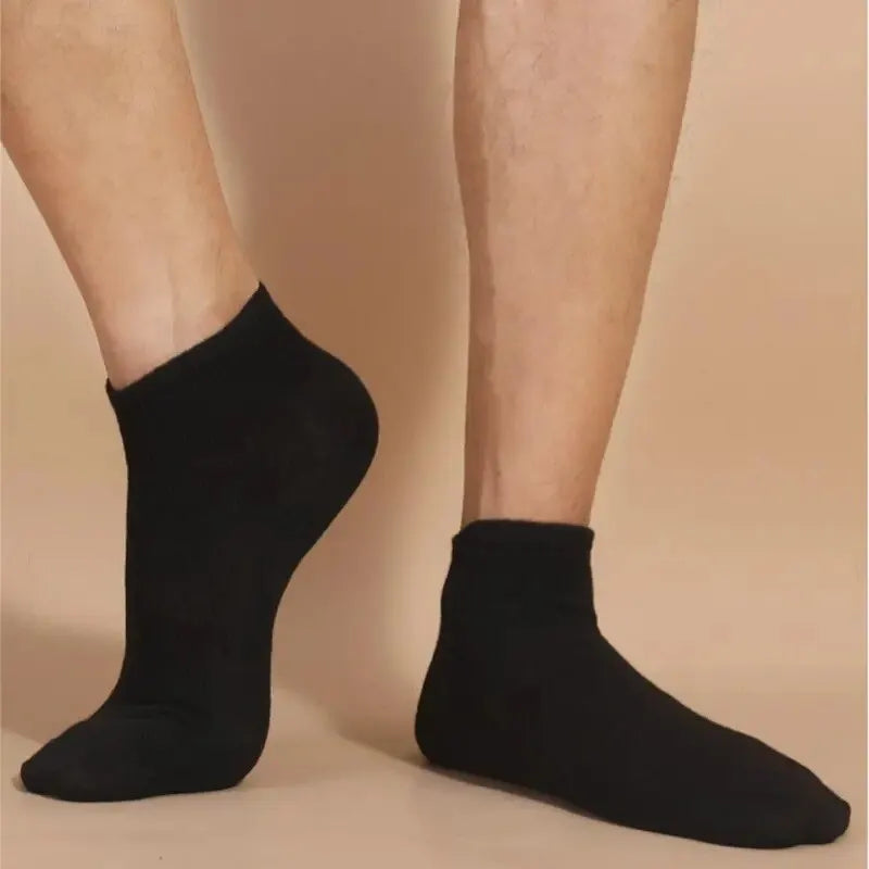10 Pairs Unisex Casual Plain Color Boat Socks Thin Breathable & Comfy