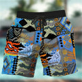 Men's shorts 3D printed graffiti art pattern beach shorts, casual fashion swimming beach shorts