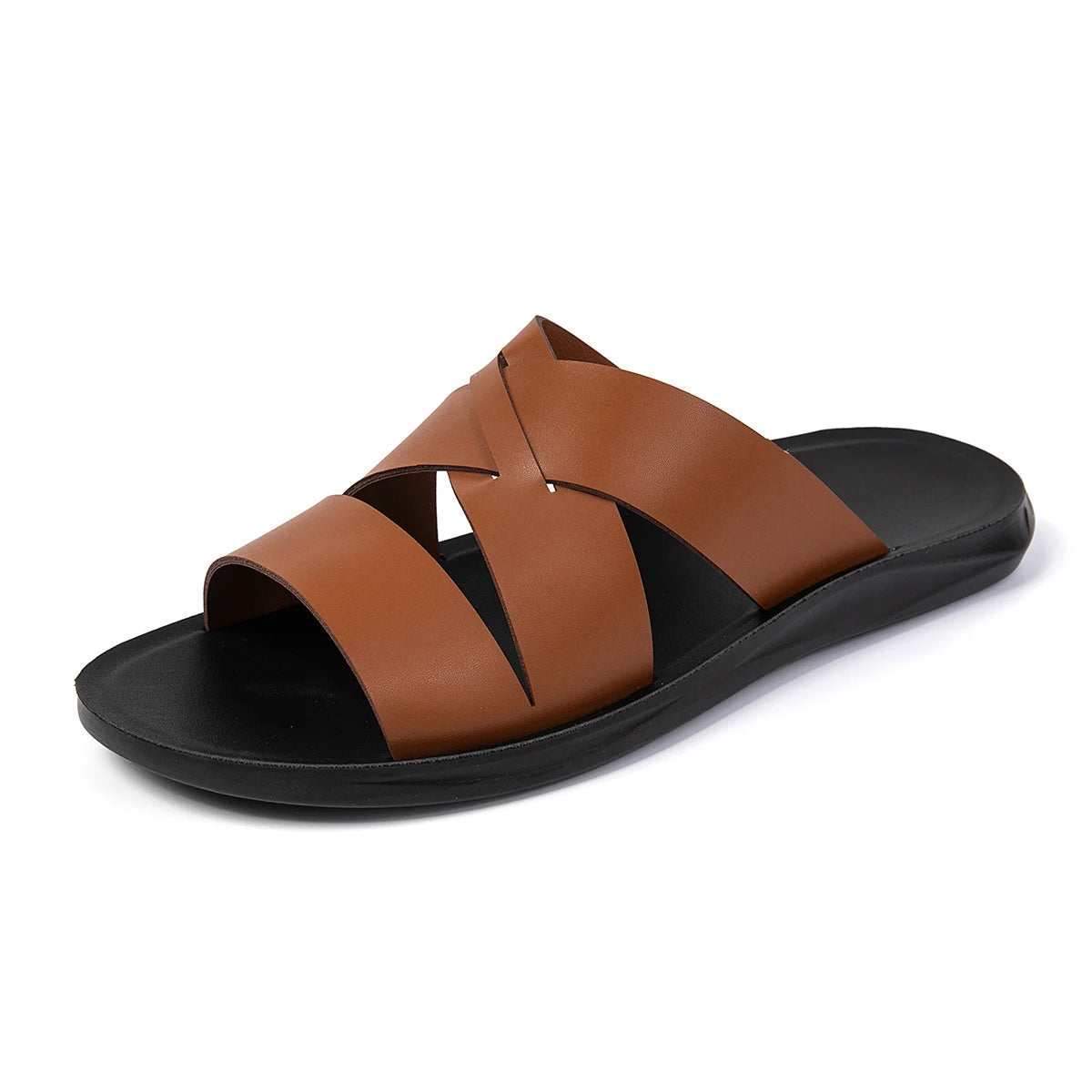 Quick Dry Mens Sandals Summer Outdoor Slippers Open-toe Beach Sandals Vacation Pool Half Drag Male Slides New Non-Slip Sandaly